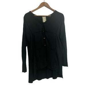 Anthropologie Dolan Left Coast Collection Black Button Down Blouse Medium